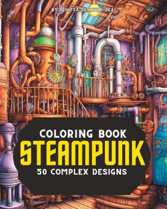 Mega Complex Steampunk Structures for Adults, Coloring Book: 50 Creative Designs by Denitsa Decheva Dea