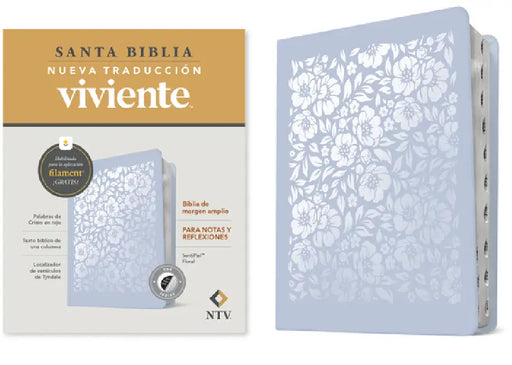 Biblia de Margen Amplio Ntv Con Filament (Sentipiel, Floral, Índice, Letra Roja) by Tyndale, Nueva Traducción Viviente