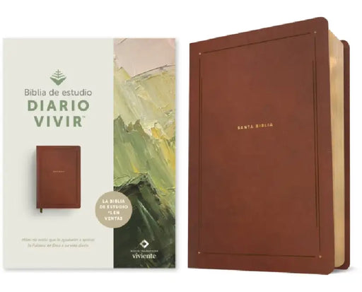 Biblia de Estudio del Diario Vivir Ntv (Sentipiel, Café, Letra Roja) by Tyndale, Nueva Traducción Viviente