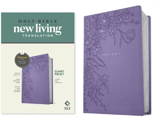 NLT Giant Print Bible, Filament Enabled (Leatherlike, Lavender Floral, Red Letter) by New Living Translation, Tyndale