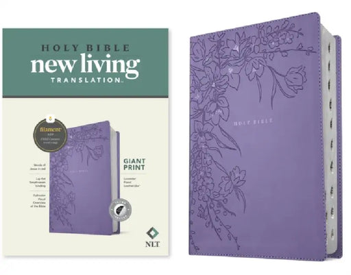 NLT Giant Print Bible, Filament Enabled (Leatherlike, Lavender Floral, Indexed, Red Letter) by New Living Translation, Tyndale