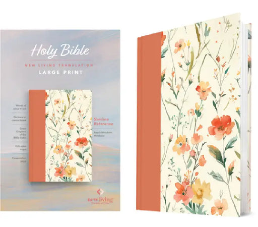 NLT Large Print Slimline Reference Bible (Hardcover, Peach Meadows, Red Letter) by New Living Translation, Tyndale