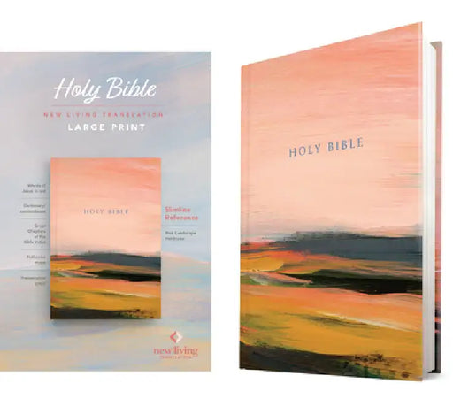 NLT Large Print Slimline Reference Bible (Hardcover, Pink Landscape, Red Letter) by New Living Translation, Tyndale