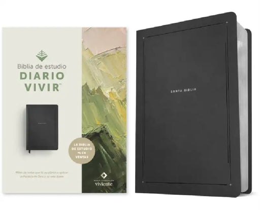Biblia de Estudio del Diario Vivir Ntv (Sentipiel, Negro, Letra Roja) by Tyndale, Nueva Traducción Viviente