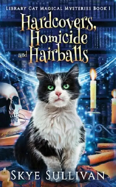 Hardcovers, Homicide and Hairballs: A Paranormal Cozy Mystery (Library Cat Magical Mysteries Book 1) by Skye Sullivan