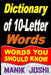 Dictionary of 10-Letter Words: Words You Should Know by Manik Joshi