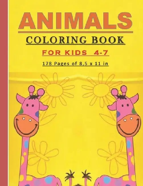 Animals Coloring Book for Kids: Large print coloring book with cute drawings of animals for kids both girls and boys. Nice gift for kids and toddlers by Sara Publication