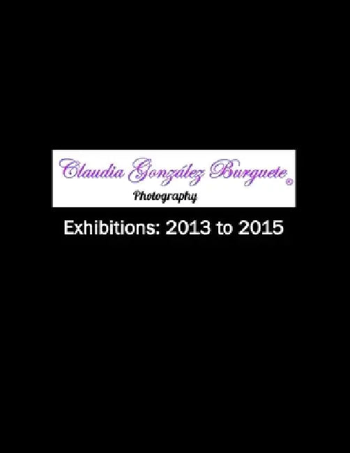 CGB Photography Exhibitions: 2013 to 2015 by Claudia González Burguete