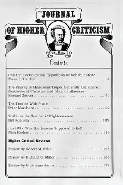 The Journal of Higher Criticism Volume 15 Number 3 by Alex Criddle