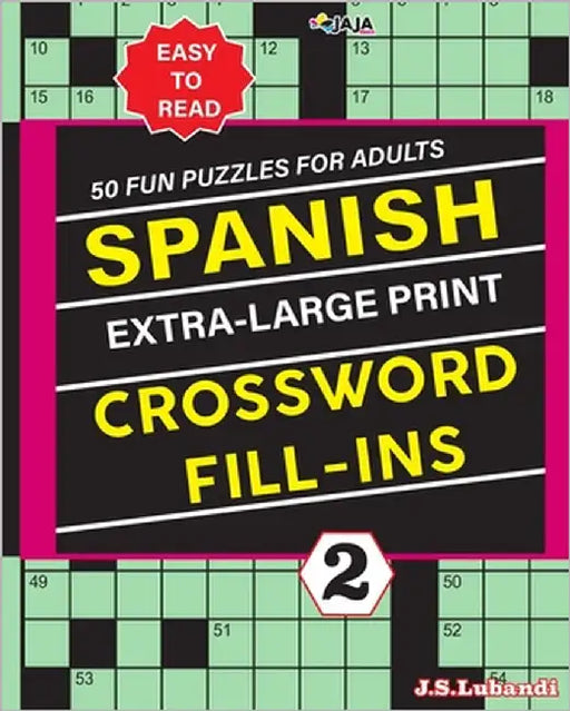 SPANISH Extra Large Print CROSSWORD FILL-INS by Jaja Media