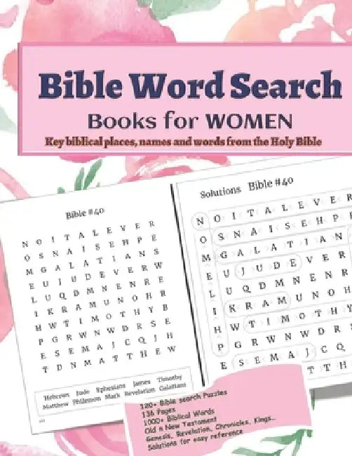 Bible Word Search Books for WOMEN: Large Print - BIBLE Word Puzzle Activity book with solutions - Collection of 1000+ Key Biblical names and places fr by Mamma Margaret