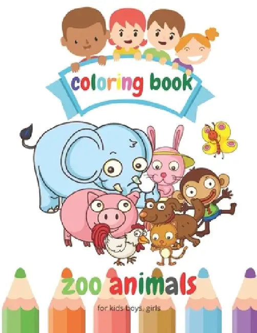Jungle zoo animals coloring book for kids boys, girls: Size: 8,5"X11 great gift for boys & girls, children ages 3-8 Cats lovers, dogs and birds unicor by Rabya Chafii