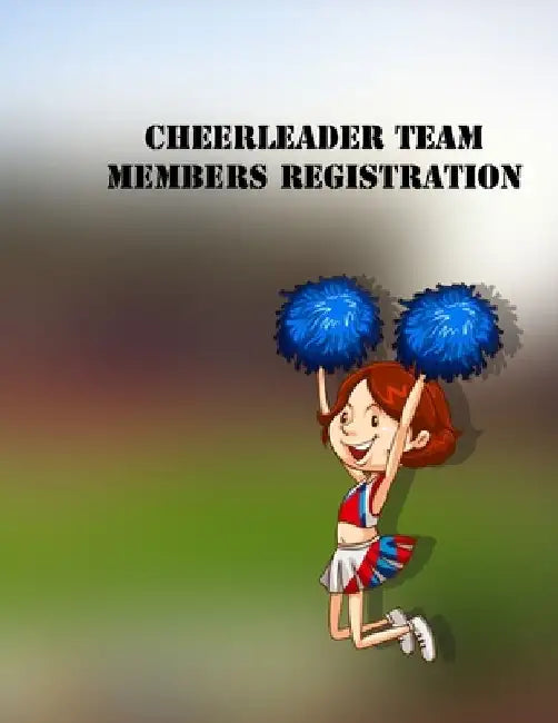 cheerleader team members registration book: Registration book for CHEERLEADING names, addresses and contact details 8,5 "x 11" 100 pages by Cheerleader Registration Book