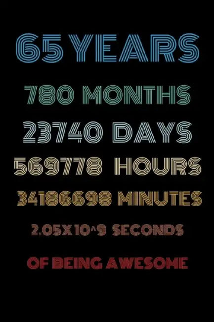 65 Years Of Being Awesome: Vintage Birthday Gift For 65 Years Old 65Th Birthday Gifts For Kids M by Notebooks and Journals, Vintage Birthday