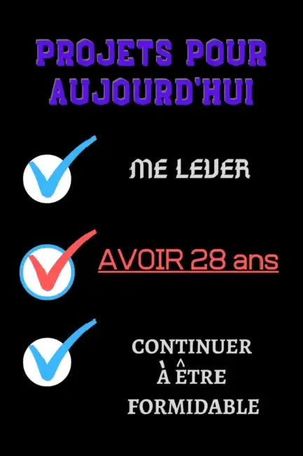 PROJETS POUR AUJOURD'HUI me lever Avoir 28 ans continuer à être formidable: 120 Pages carnet cadeau pour l'anniversaire les filles de 28 ans//l'homme by Kingdom Art Gu