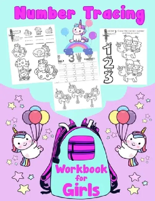 Number Tracing: Workbook for Girls: Numbers Practice Workbook for Preschoolers and Kids Ages 3-5 by Little Scholar
