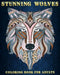 Stunning Wolves: Coloring Book For Adults 50 Stress Relieving Designs Beautiful and Relaxing Colouring Book For Wolves Lovers by Mezzo Zentangle Designs