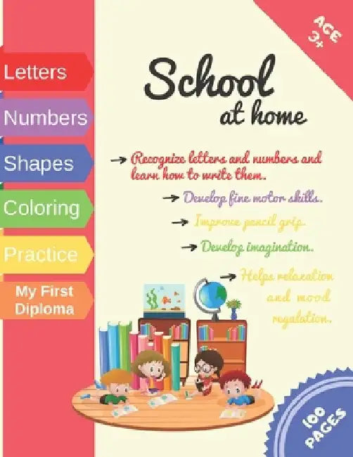 School at home: activity books for kids / coloring / handwriting / writing letters and numbers / learning animals / home schooling / k by My First Activity Book Edition