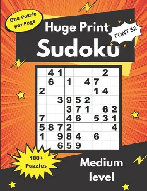 Huge Print Sudoku Medium level: Brain exercises for adults and seniors by Somatomint