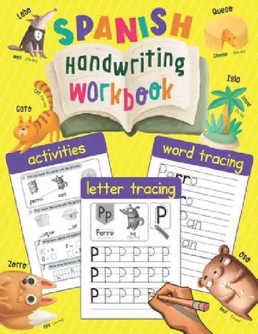 Spanish Handwriting Workbook: Writing Practice with Illustrations - Spanish Language Learning Book for Kids by Chatty Parrot