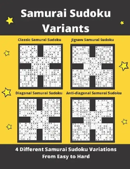 Samurai Sudoku Variants: 4 Different types of Samurai Sudoku Puzzles (Easy to Hard) by Somatomint