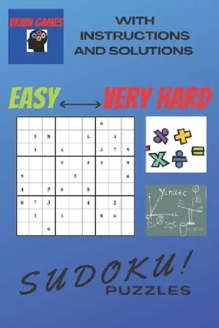 Brain Games Sudoku Puzzles Easy To Very Hard: Hundreds samurai daily killer Sudoku puzzles for adults easily fit in the pocket Antistress Game The Ult by Brain Health Activity Books