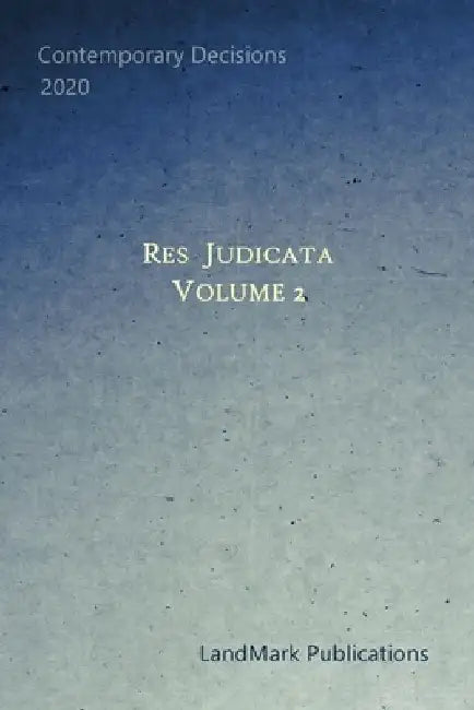 Res Judicata: Volume 2 by Landmark Publications