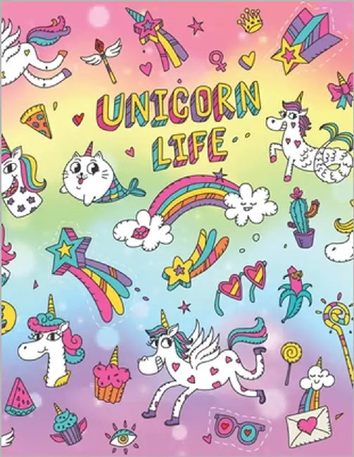 Unicorn life: Leeres Skizzenbuch zum Malen, Zeichnen, Schreiben und Gestalten 110 Seiten, weißes Papier, din A4 Einhorn Softcover by Publikation, Ikkakujuu