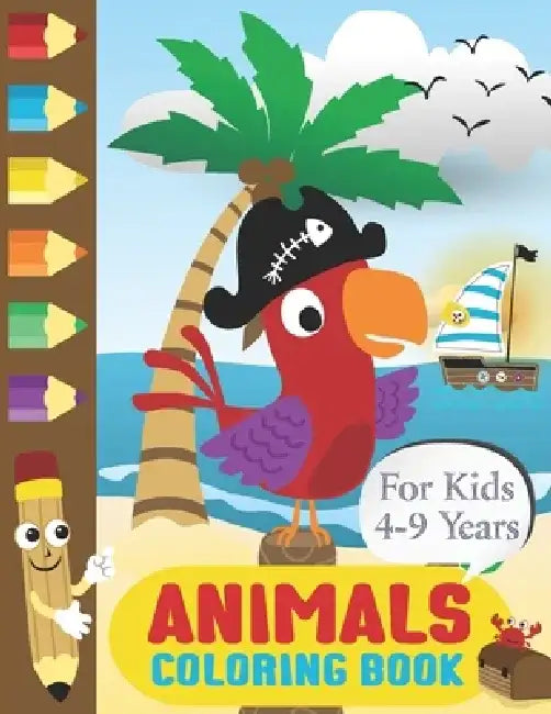 Animals Coloring Books for Kids 4-9 Years: A Fun Coloring Gift Book for Young Kids who Loves Cute Animals by Focus Coloring Cave