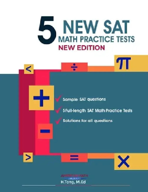 5 New SAT Math Practice Tests Book by American Math Academy
