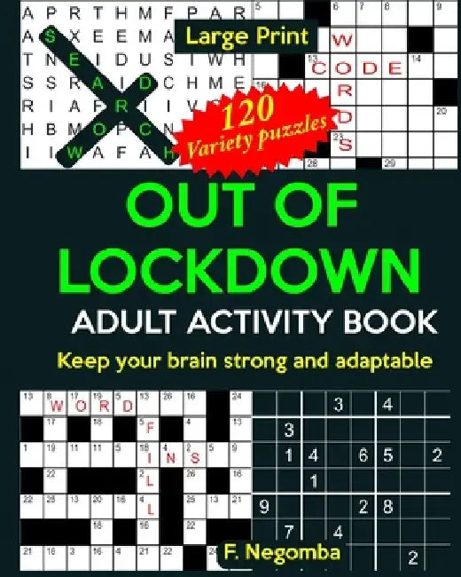 Out of Lockdown Adult Activity Book by F. Negomba