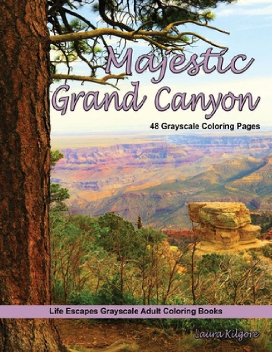 Majestic Grand Canyon Grayscale Adult Coloring Book: 48 grayscale coloring pages of grand canyon, Arizona, desert cactus, rock formations, majestic sc by Laura Kilgore