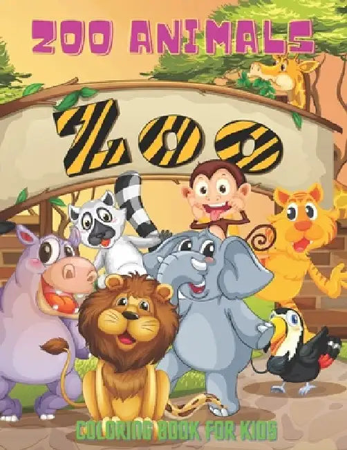 ZOO ANIMALS - Coloring Book For Kids by Jenny Bain