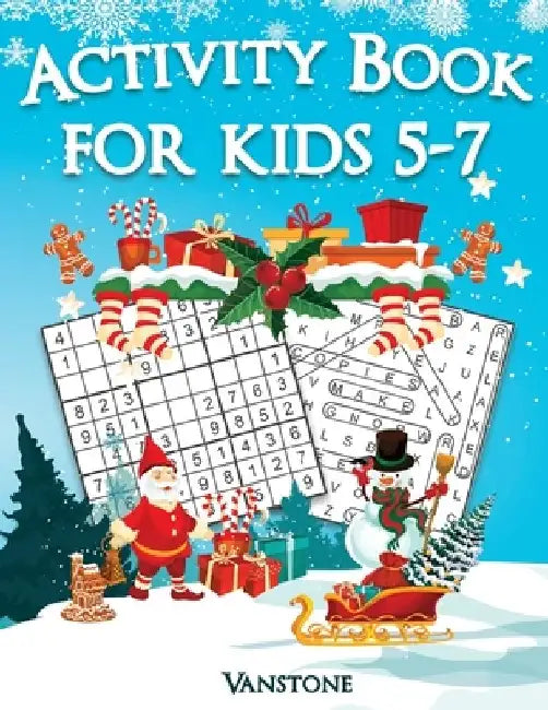 Activity Book for Kids 5-7: 200 Fun Sudoku Puzzles and Word Search for Kids with Solutions - Large Print - Christmas Edition by Vanstone