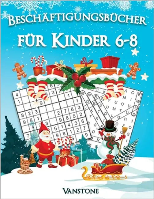 Beschäftigungsbücher für Kinder 6-8: 200 Sudokus und Wortsuchrätsel für Intelligente Kinder mit Anleitungen, Profi-Tipps und Lösungen - Großdruck - (W by Vanstone