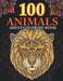 100 animals: adult coloring book with Lions, Elephants, Owls, Horses, Dogs, Cats, and Many More! Animals with Patterns Coloring Boo by Mounart