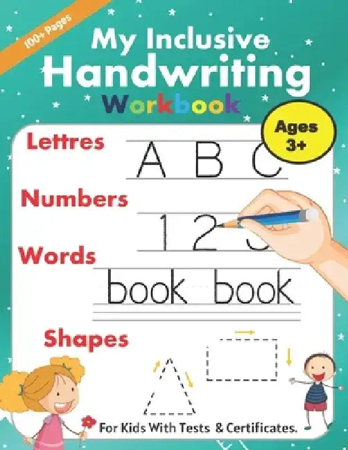 My inclusive handwriting workbook: first practice trace, read, write and draw of alphabets, numbers, shapes with a certificate (Big characters for pre by Star Trader