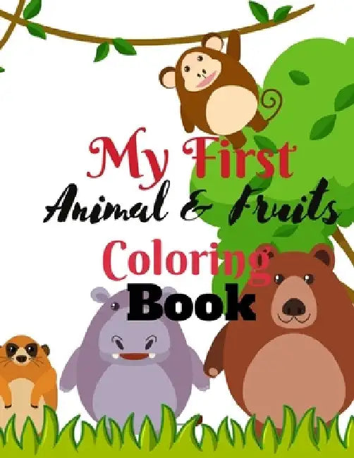 Animal & Fruit Coloring Book: Animals, Fruits, Alphabets Coloring Book with Letter tracing for Girls and Boys Ages 4-8, Children Activity Book for K by Odhommo Publications