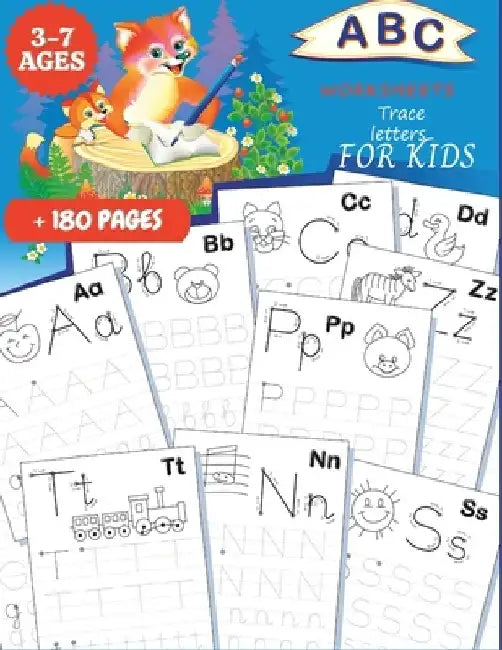 ABC Worksheets: TRACE LETTERS FOR KIDS 3-7 AGES: Practice for Kids with Pen Control, Line Tracing, Fun Book to Practice Writing, Trace by Faiz Azs