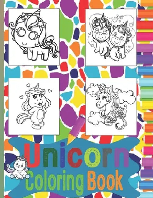 Unicorn Coloring Book: 60 Individual Unicorn Designs (NO duplicate images) For Kids by Elegant Art Coloring Book