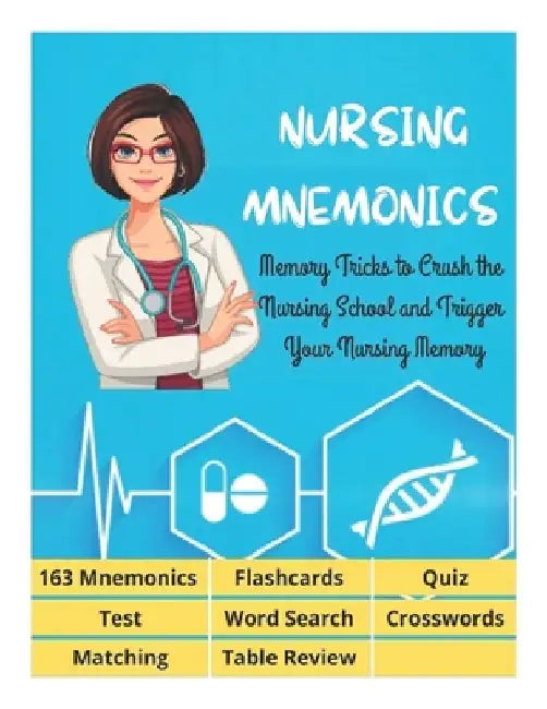 NURSING MNEMONICS - 163 Mnemonics, Flashcards, Quiz, Test, Word Search, Crosswords, Matching, Table Review: Best Help Studying for NCLEX, Memory Trick by David Fletcher