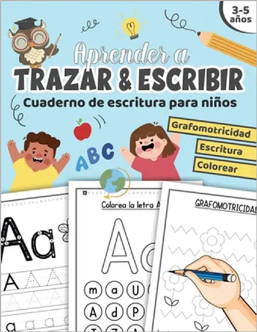 Aprender a trazar & escribir: Cuaderno de escritura para niños de preescolar libro de actividades para niños de 3 a 5 años aprendiendo a repasar línea by Panda, Edu