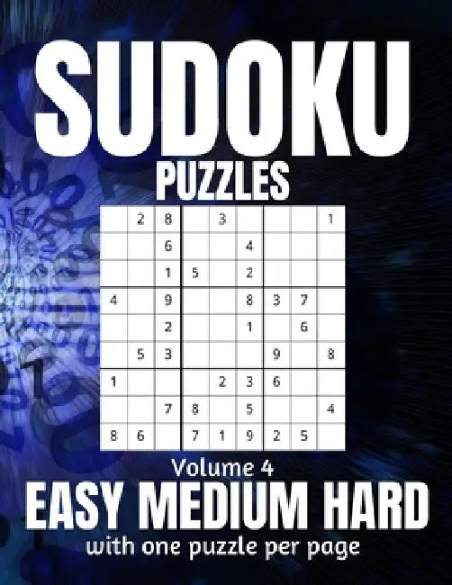 Sudoku Puzzles Easy Medium Hard: Large Print Sudoku Puzzles for Adults and Seniors with Solutions Vol 4 by This Design