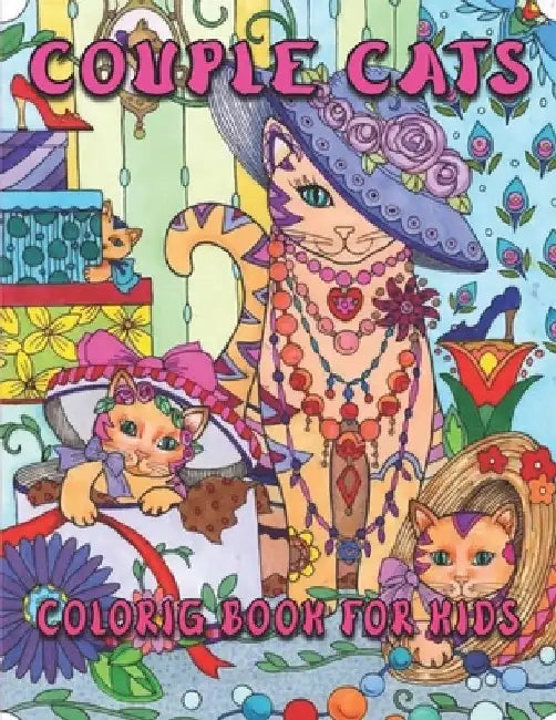 Couple Cats Coloring Book For Kids: 50 Cute Couple Designs for Kids And Toddlers by Rr Publications