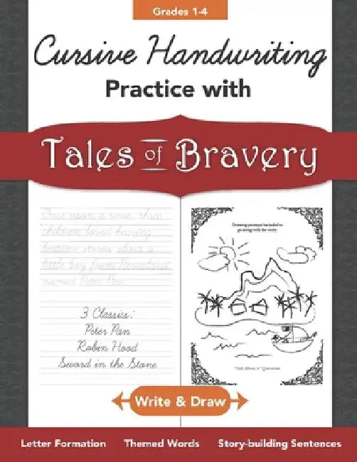 Cursive Handwriting Practice with Tales and Legends Grades 1-4: Write and Draw Letters, Words, Story-building Sentences by Piper Maria