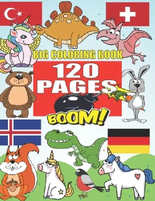 Big Coloring Book: +120 Pages, Best coloring book for kids for ages 4 - 8, 4 BOOKS IN ONE awesome, Easy, LARGE, GIANT and Simple by Barkoun Press
