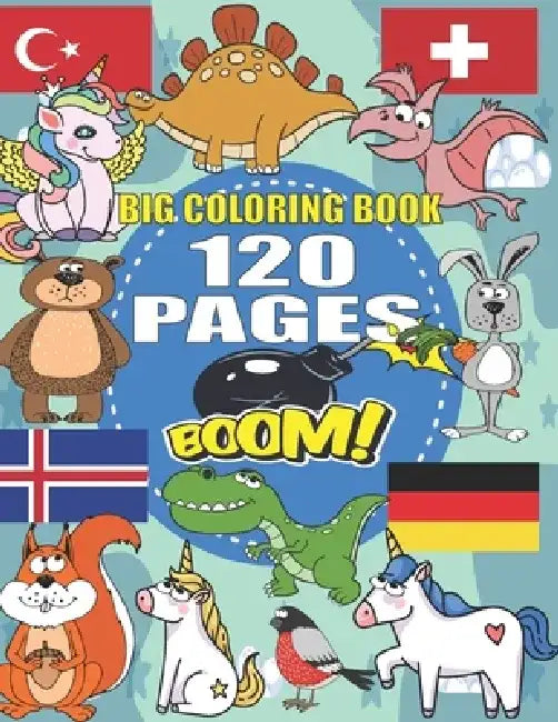 Big Coloring Book: +120 Pages, Best coloring book for kids for ages 4 - 8, 4 BOOKS IN ONE awesome, Easy, LARGE, GIANT and Simple by Barkoun Press