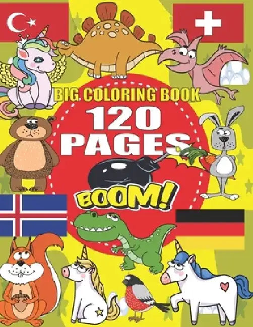 Big Coloring Book: +120 Pages, Best coloring book for kids for ages 4 - 8, 4 BOOKS IN ONE awesome, Easy, LARGE, GIANT and Simple by Barkoun Press
