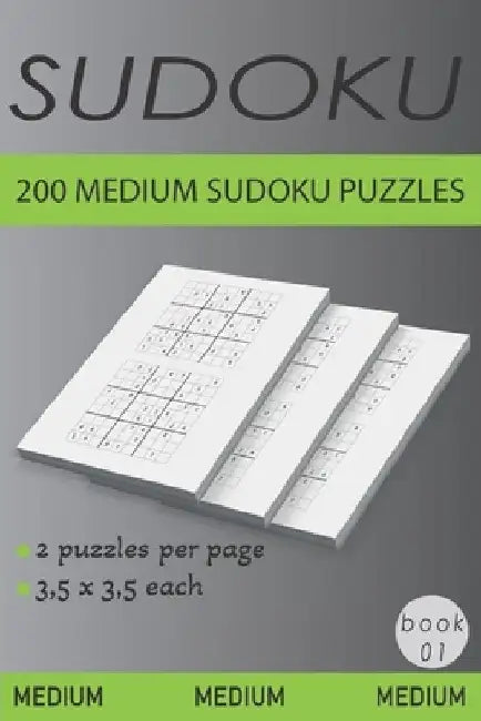 200 Medium Sudoku Puzzles: Book 1 by Aurora Mae Designs