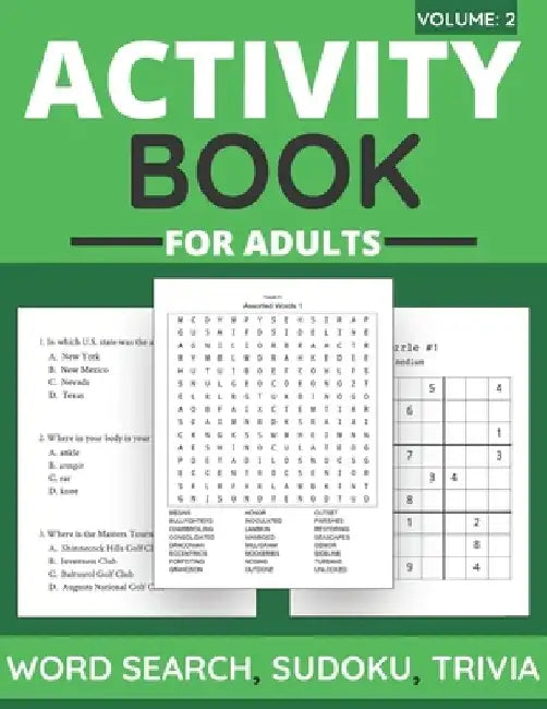 Activity Book For Adults - Word Search, Sudoku, Trivia: 100+ Large-Print Puzzles For Adults & Seniors (Volume: 2) by Funafter Books